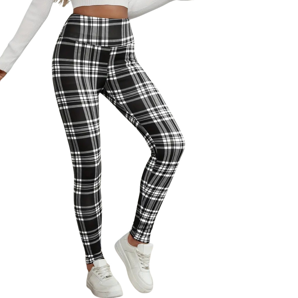 Zimowe legginsy z nadrukiem – ocieplane, wysoki stan, elastyczne i stylowe