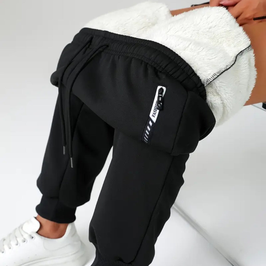 Damskie Zimowe Spodnie Termiczne z Elastycznym Pasem i Kieszeniami