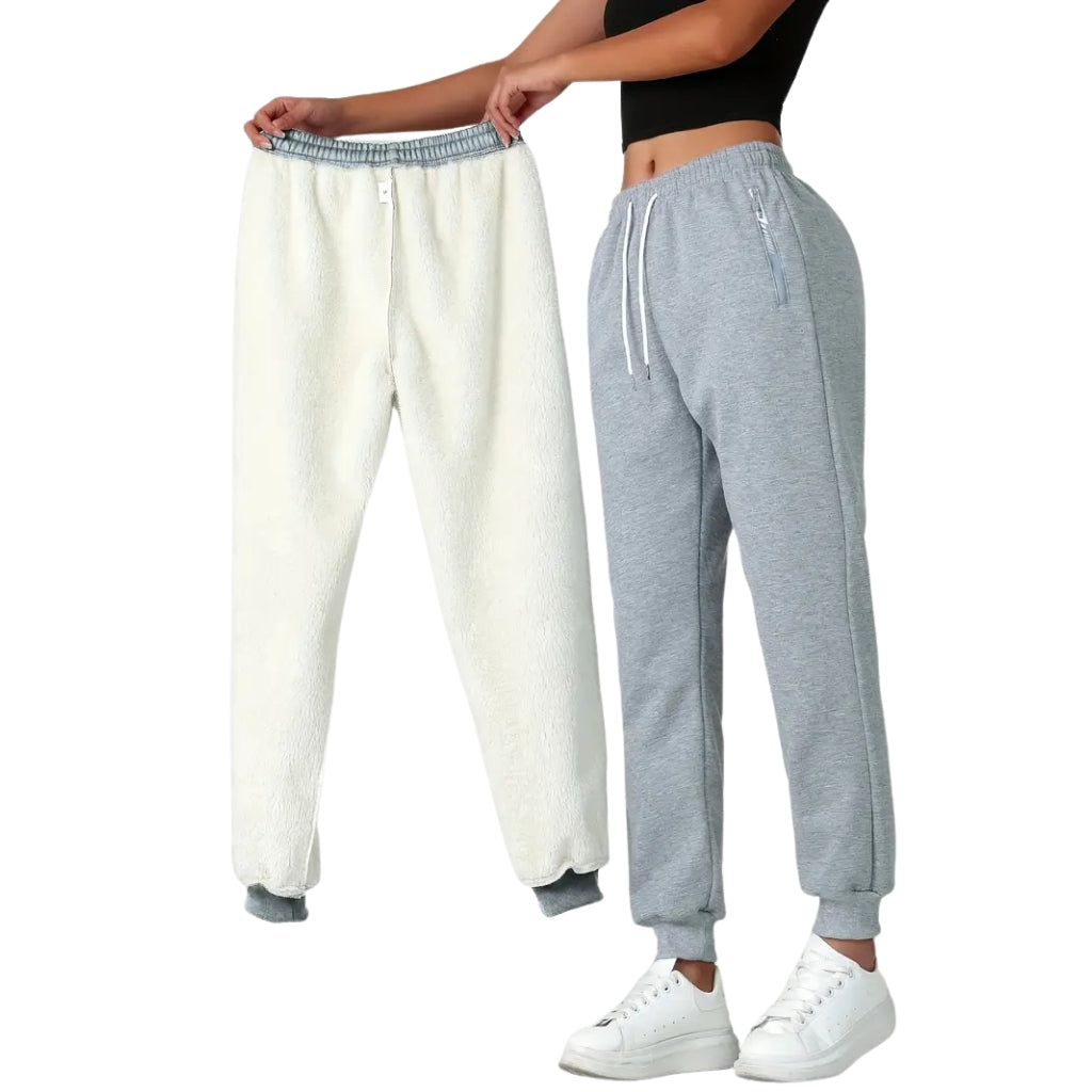 Damskie Zimowe Spodnie Termiczne z Elastycznym Pasem i Kieszeniami