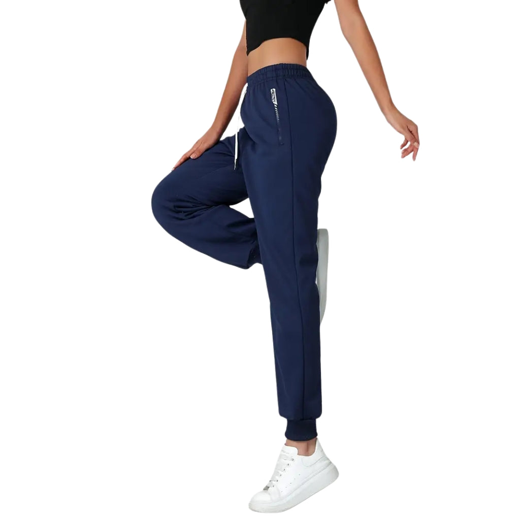 Damskie Zimowe Spodnie Termiczne z Elastycznym Pasem i Kieszeniami