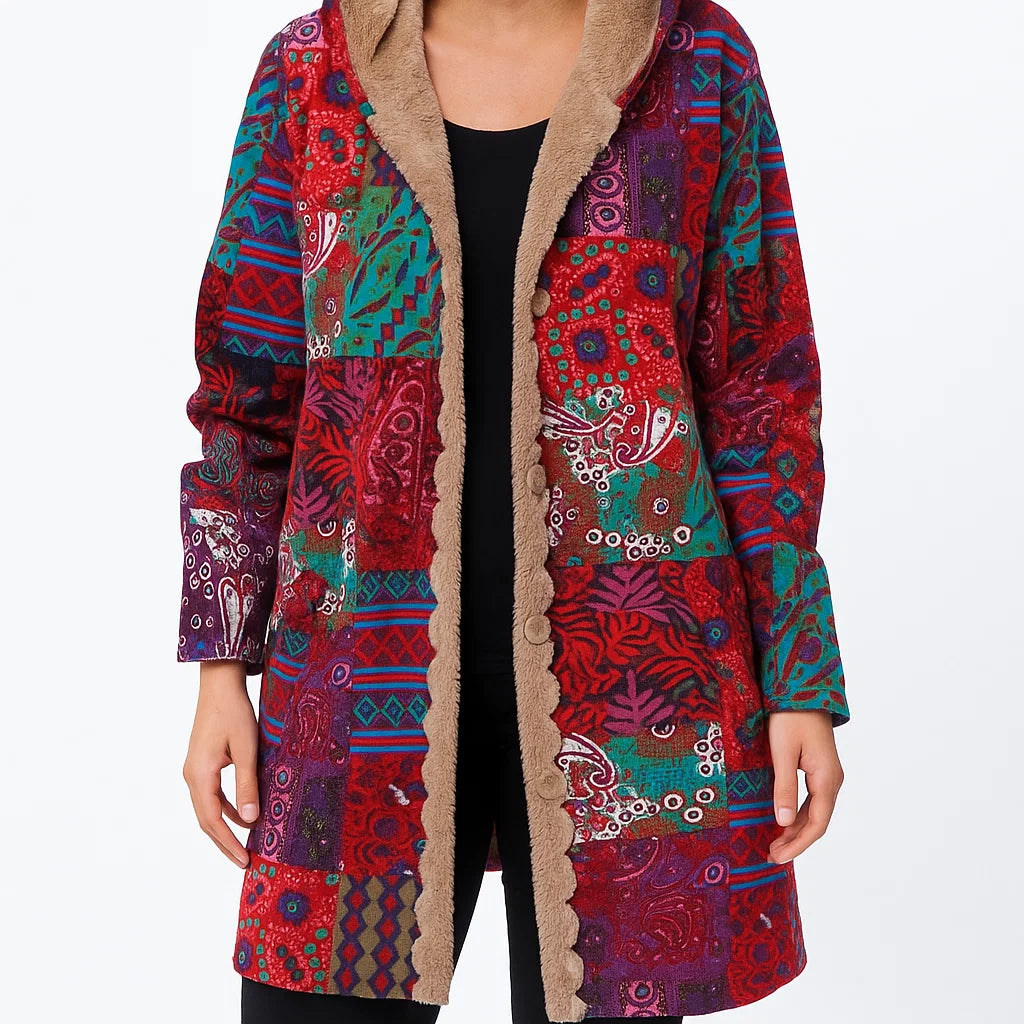 Płaszcz damski w stylu boho z kapturem