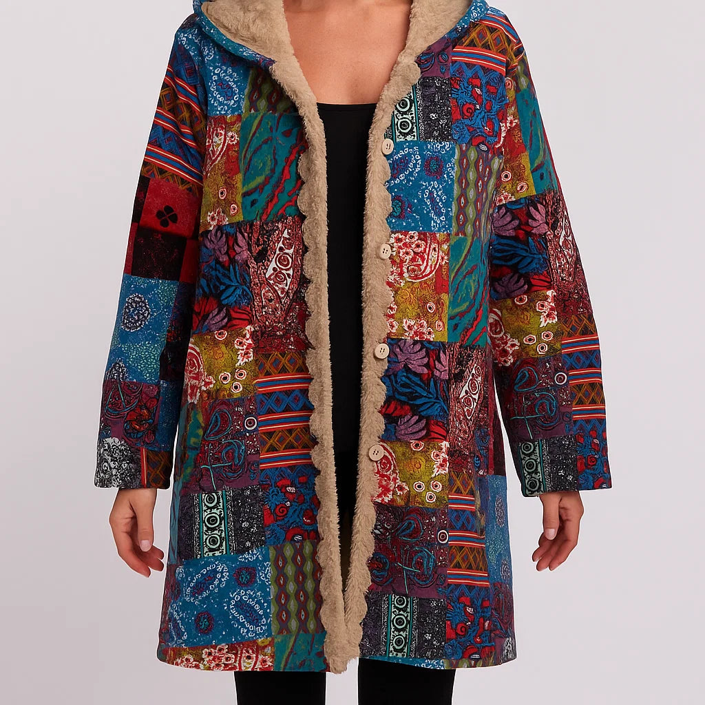 Płaszcz damski w stylu boho z kapturem