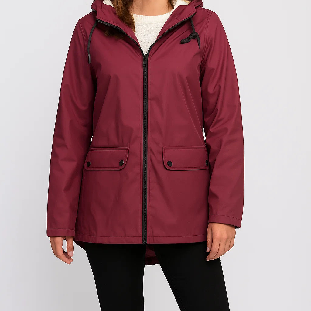 Damska kurtka zimowa z kapturem, ocieplana, wodoodporna i wiatroszczelna, jesień-zima