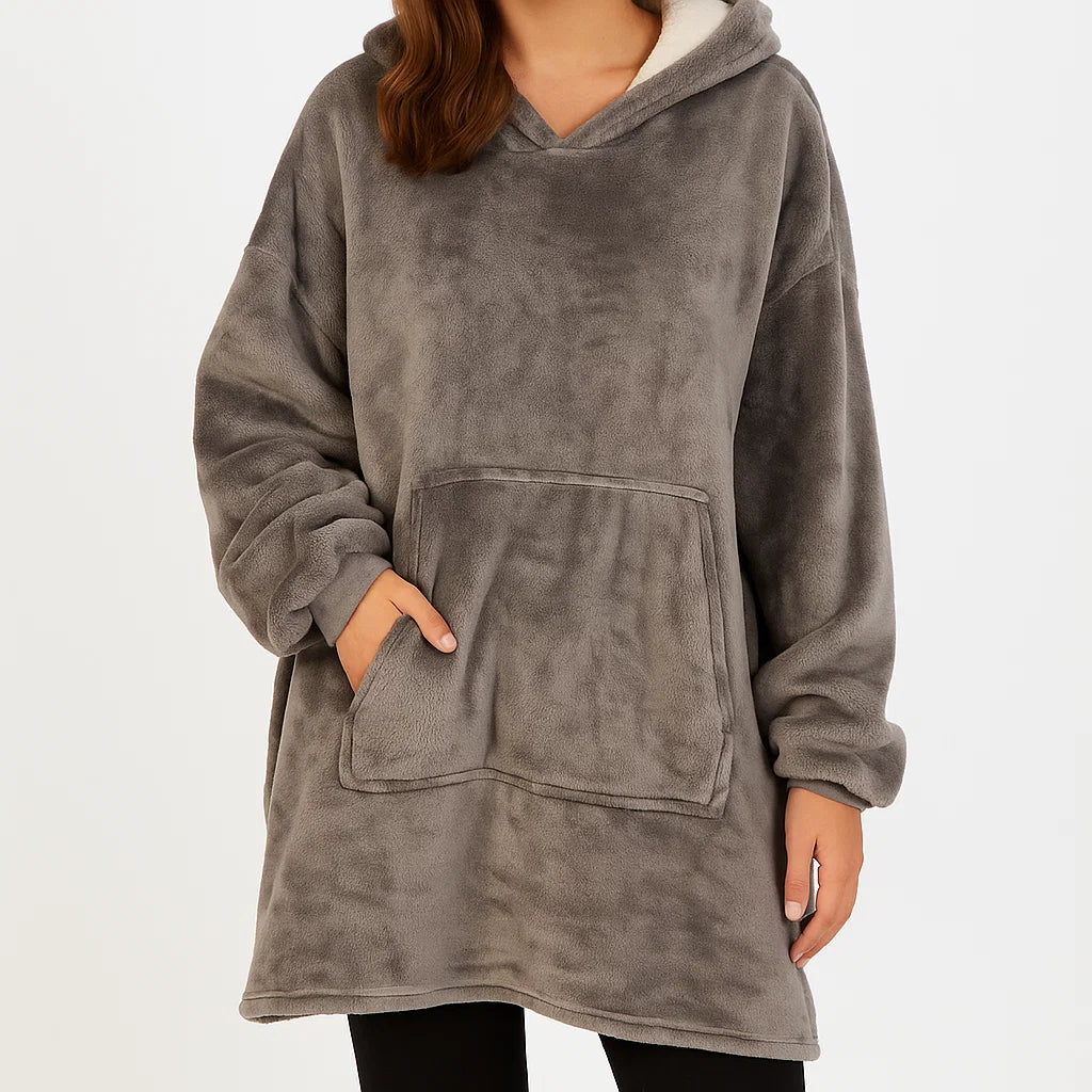 Ciepła bluza koc z kapturem – miękka, gruba i wygodna bluza polarowa do domu