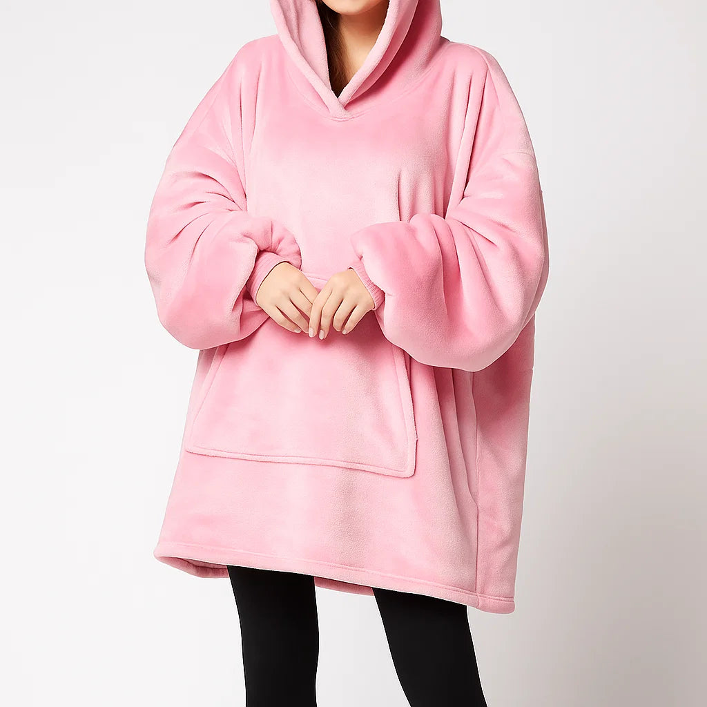 Ciepła bluza koc z kapturem – miękka, gruba i wygodna bluza polarowa do domu