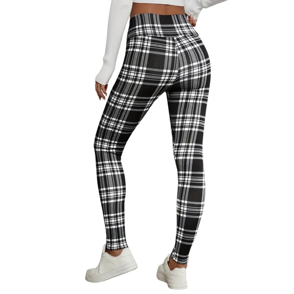 Zimowe legginsy z nadrukiem – ocieplane, wysoki stan, elastyczne i stylowe