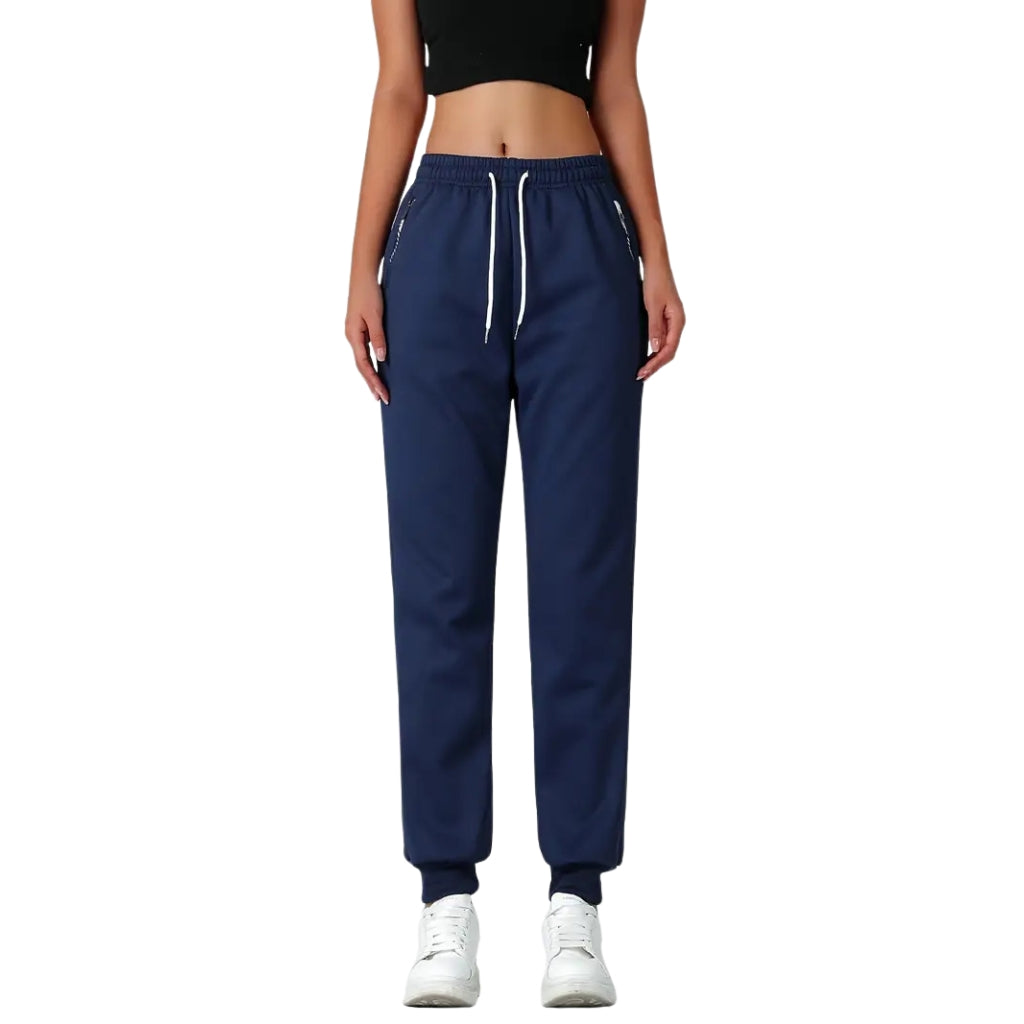 Damskie Zimowe Spodnie Termiczne z Elastycznym Pasem i Kieszeniami