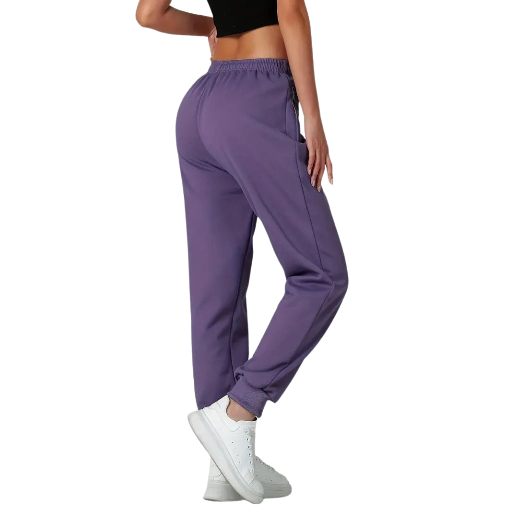 Damskie Zimowe Spodnie Termiczne z Elastycznym Pasem i Kieszeniami