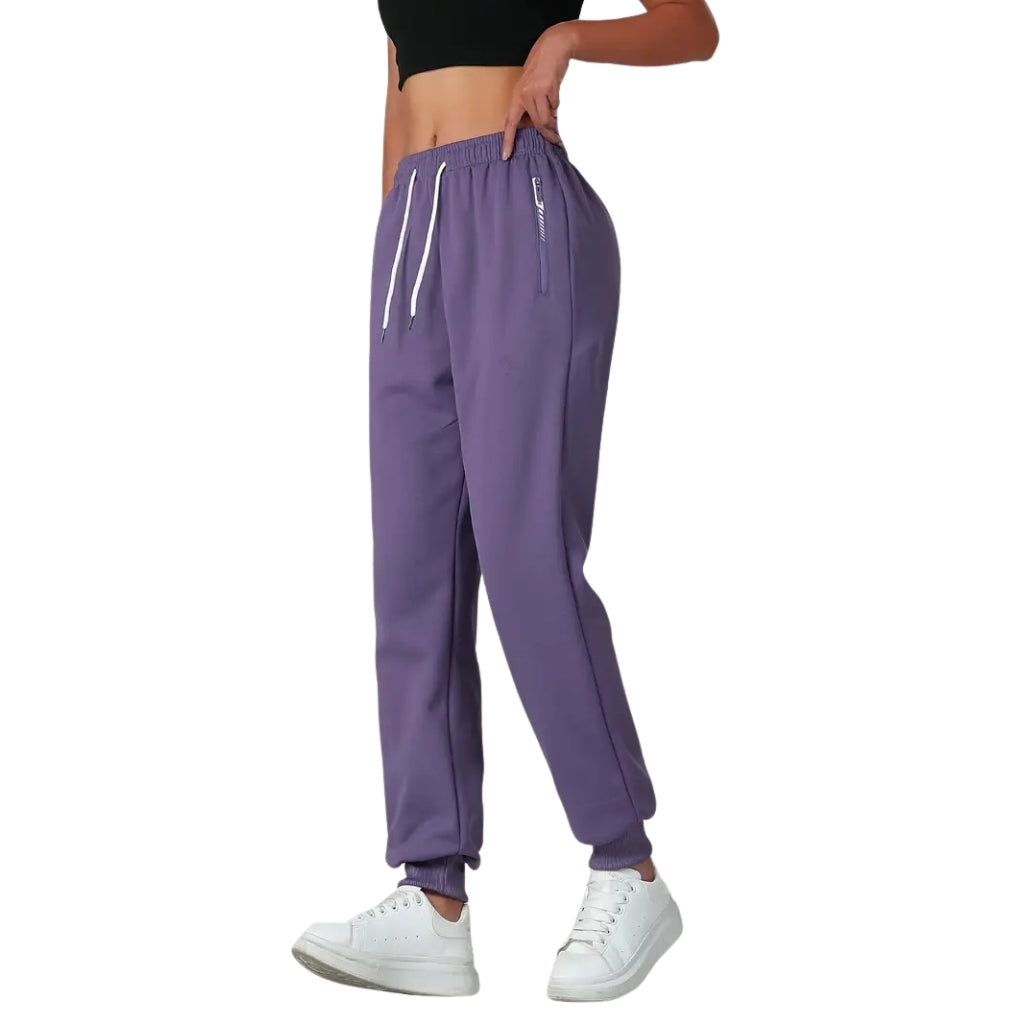 Damskie Zimowe Spodnie Termiczne z Elastycznym Pasem i Kieszeniami