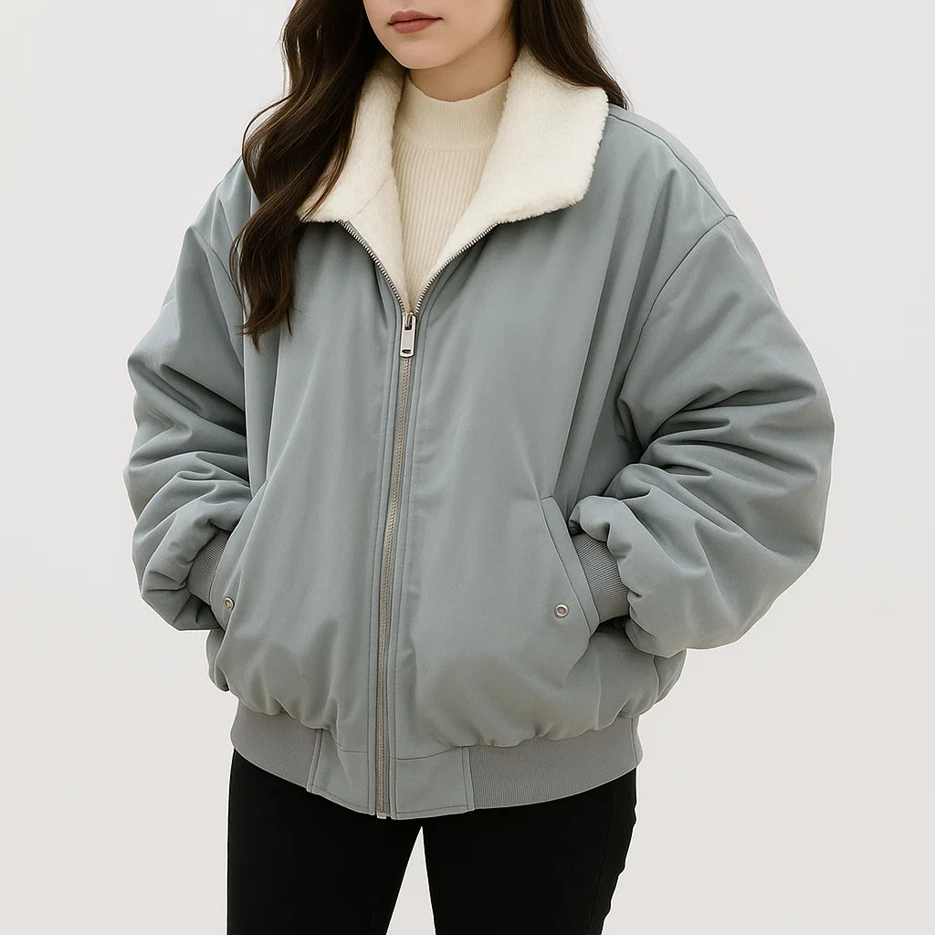 Damska kurtka ocieplana z barankiem – dwustronna i stylowa